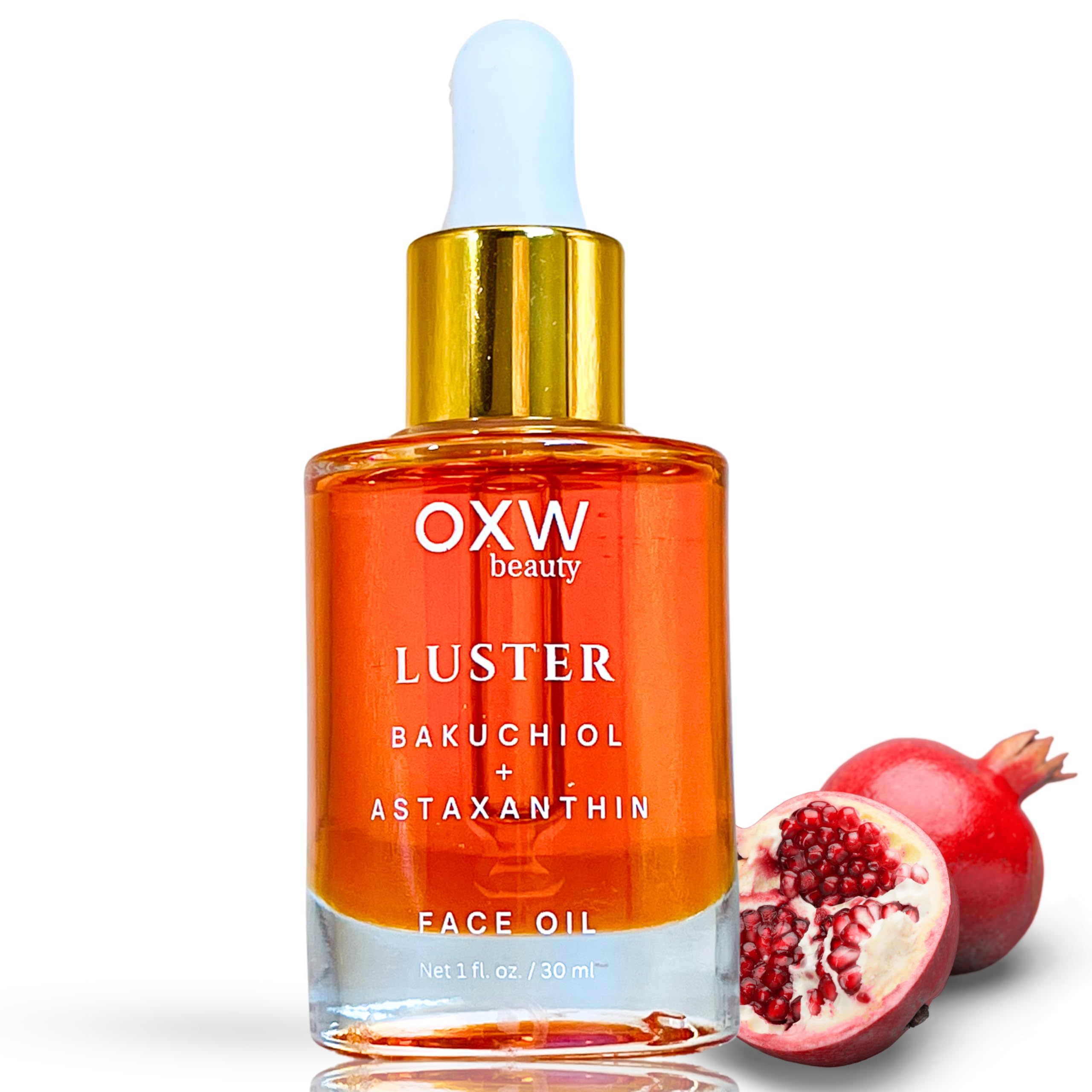 Luster Bakuchiol Oil Retinol Alternative Anti-Aging Facial Oil Superfood Face Oil with Bakuchiol Astaxanthin Rosehip Oil Meadowfoam Oil Squalane Pomegranate Oil for the Face Natural Skincare
